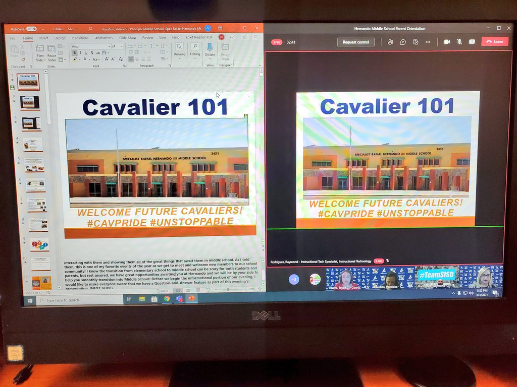 VHairston_DVHS's tweet photo. Great evening welcoming our #FutureCavalier families from @Ituarte_ES, @PDN_ES, and @HAntwine_MS during our Cavalier 101 presentation. Thank you @RayRod_TECH and @MTrejo_TECH for assisting us with this live event! #CavPride #TeamSISD @IParra_HMS @javila1013 @VCAUDILLO_HMS https://t.co/mkqJwLXMvk