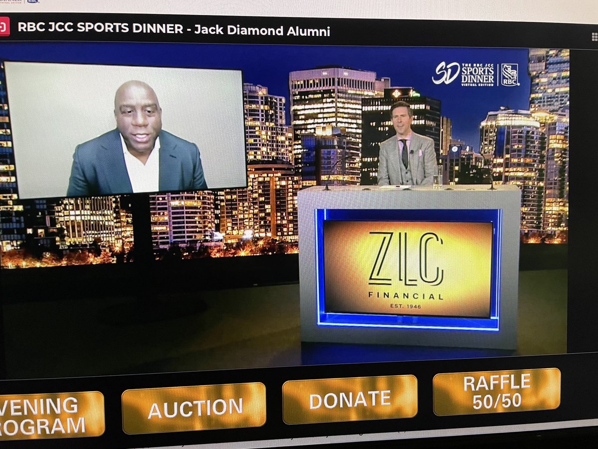 charmainecrooks's tweet photo. What a special evening sharing virtual table ⁦@JCCSportsDinner⁩ honoured to be with Terry Fox Family, RBC Athletes and Noah Cantor! Great keynote insights on #leadership with NBA legend ⁦@MagicJohnson⁩! Thanks to everyone behind the scenes for an incredible evening! https://t.co/ckncfMp0u8