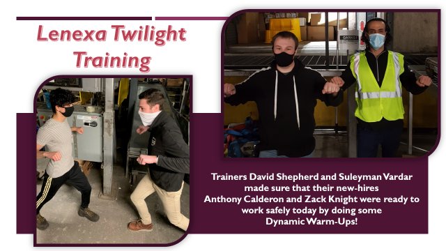 Loosened up and ready to work! Dynamic Warm-ups with the new hires! 
<a href="/tannercain98/">Tanner Cain</a> <a href="/bgtighe/">Brian Tighe</a> <a href="/joeboyleups/">Joe Boyle</a> <a href="/Courtneybarham4/">Courtney barham</a> <a href="/CGrosshuesch/">Calvin Grosshuesch</a> <a href="/UPSfinest1907/">Shannon Hayden</a> <a href="/DMcIntyre_1907/">Dylan McIntyre</a>