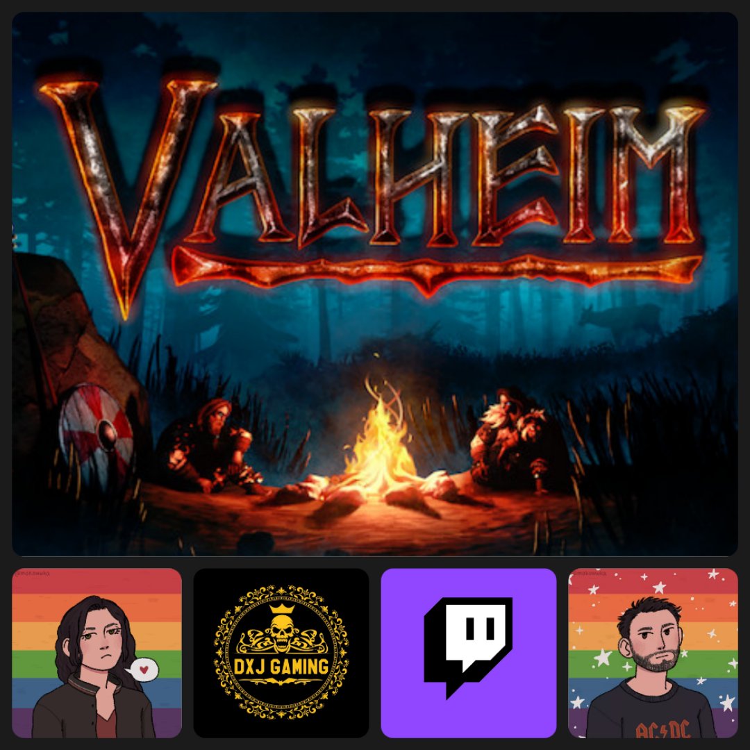 Viking shenanigans begin now. Let's goooo! 
⚔🍻⚔
Twitch.tv/dxjgaming 

#Valheim #LGBTQIA #gaymer #SupportSmallStreamers #SmallStreamerCommunity