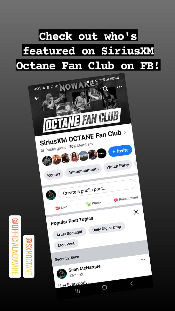NOWAKEmusic's tweet photo. Stoked to be featured on the SiriusXM Octane Fan Club page on Facebook!
@SXMOctane @SIRIUSXM @JAlfano73 @mickhard
#siriusxm #octane #indierock #nowake #nowakemusic #wartooth https://t.co/CCJwyOwUSE