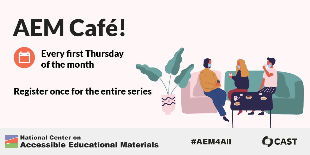 It's not too late to grab a cup of TA at the AEM Café tomorrow from 1:00 – 2:00 pm PT / 4:00 – 5:00 pm ET. Our topic for this month's casual conversation is: teaching others about accessibility. Let's chat! ow.ly/rbcS50DOa8m #AEM4all #UDLchat #ATchat