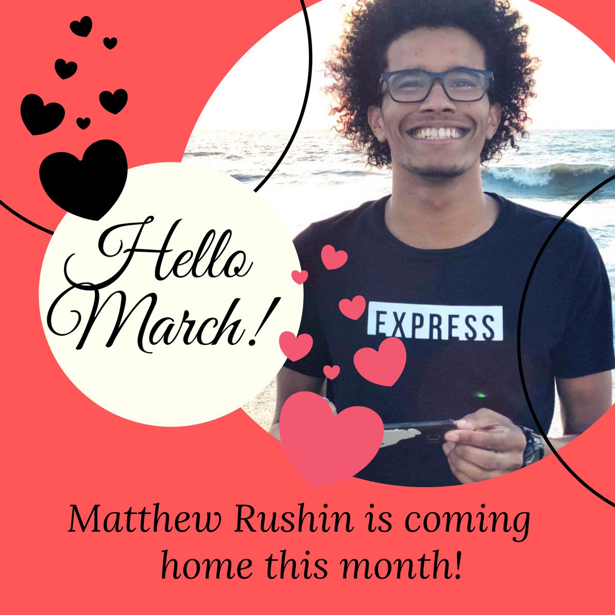 Matthew Rushin is coming home this month! Sentenced to 50 yrs for a non fatal car accident caused by him having a seizure. He is autistic &amp; Echolalia not sensory overload we’re taken into consideration. #autistic #lovemyson #autism FreeMatthewRushin.com