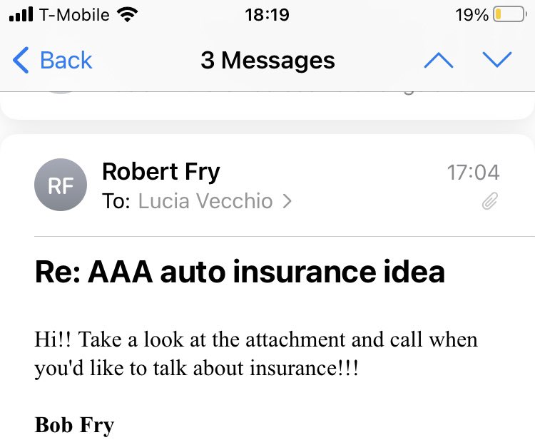I wish Bob Fry, the stranger sending me a casual, initial quote, would absolutely CHILL