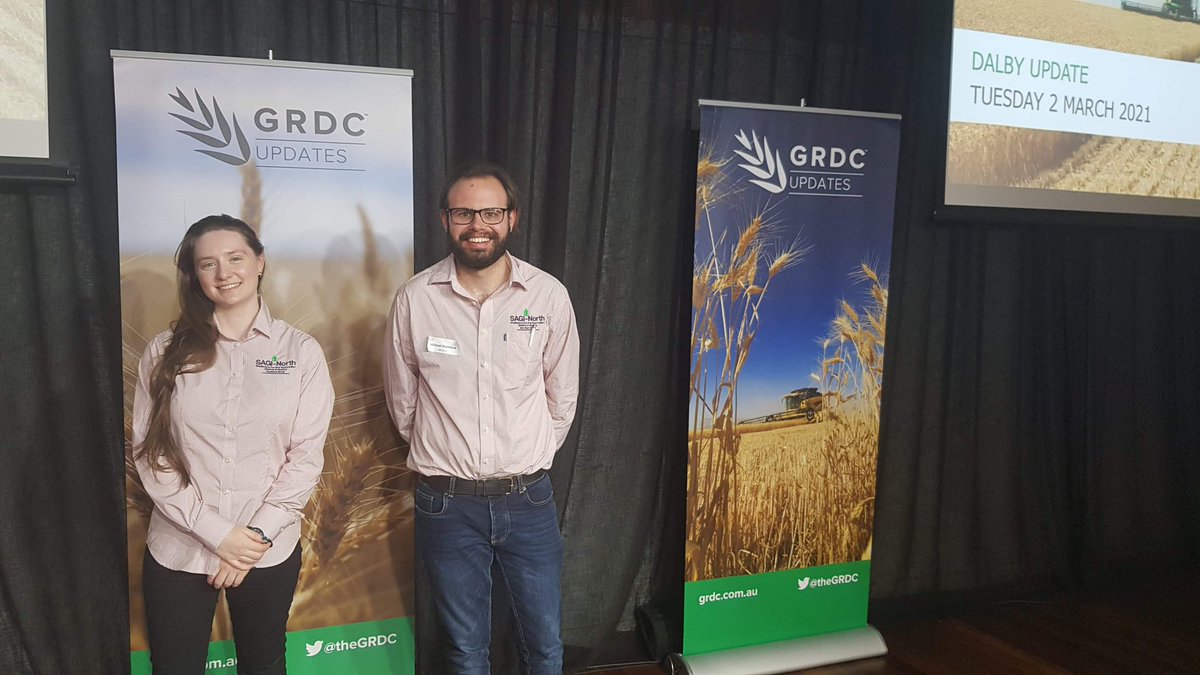 CForknall's tweet photo. SAGI-North biometricians have been getting out and about recently, attending #Dalby and #Narrabri #GRDCUpdates to keep up to speed with the latest @GRDCNorth research findings https://t.co/Uh9PEgwQ5p