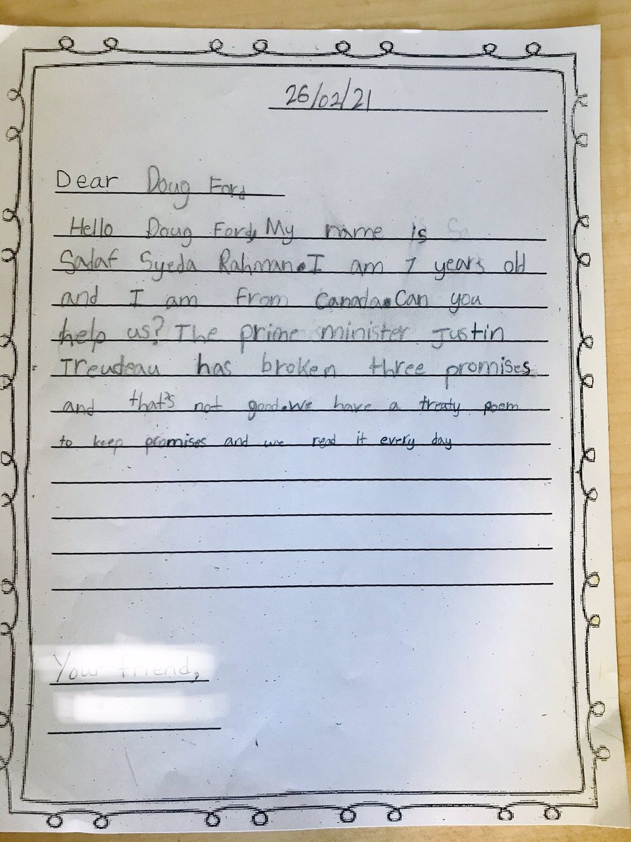 Ss use their strong voices to hold government accountable. Our work continues...  <a href="/NeskantagaWater/">Water Crisis Neskantaga First Nation</a> <a href="/calltoactionNFN/">Neskantaga</a> <a href="/JustinTrudeau/">Justin Trudeau</a> #truthandreconcilation #cleandrinkingwater <a href="/TDSB_NMPPS/">Nelson Mandela Park</a> <a href="/EarlyYearsTDSB/">TDSB Early Years</a>