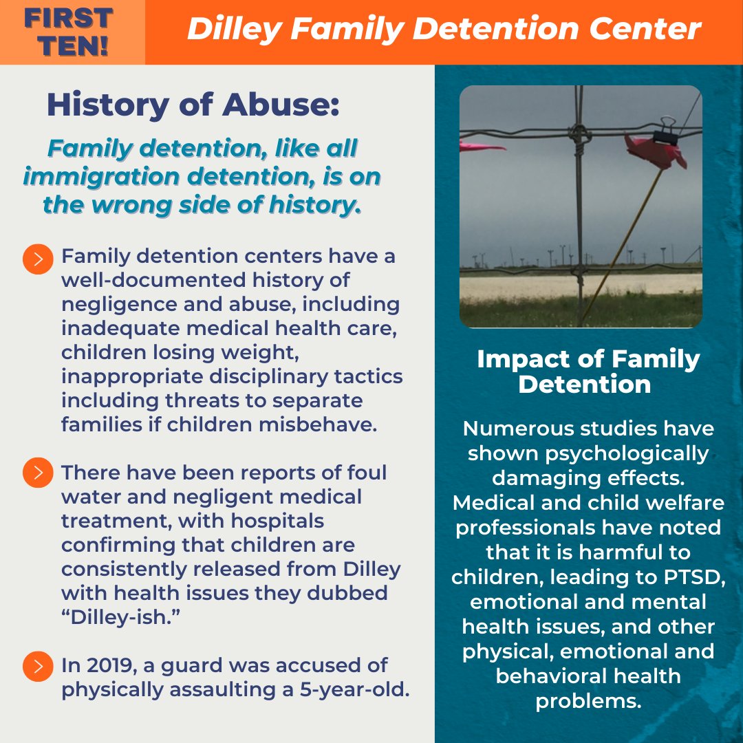 DetentionWatch's tweet photo. Family detention, like all imm detention, is on the wrong side of history. 

Last week it was reported that ICE will rebrand the Dilley Family Detention Center in TX as a “reception center.” Let's be clear: it’s detention if people are in ICE custody.

Biden must #ShutDownDilley! https://t.co/3VsZZWidYT