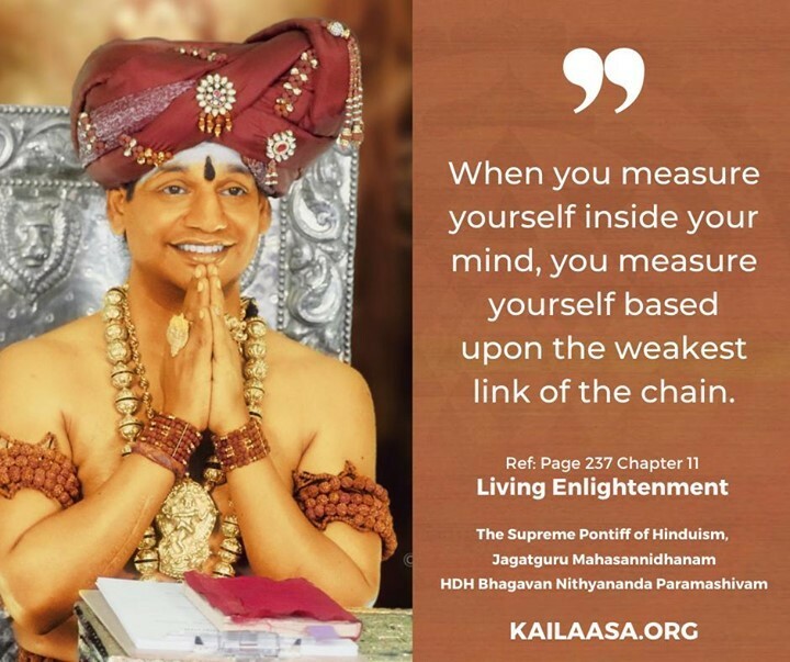 HinduLifeTruths's tweet photo. When you measure yourself inside your mind, you measure yourself based upon the weakest link of the chain.⠀
https://t.co/9N9oQt6ZSo⠀
#Nithyananda #LivingEnlightenment #Hinduism #HinduLifeTruths #Spiritual #Spirituality #Life #Love #Compassion #Bliss … https://t.co/UGnu7Ra4re https://t.co/OYgIEA2vPv