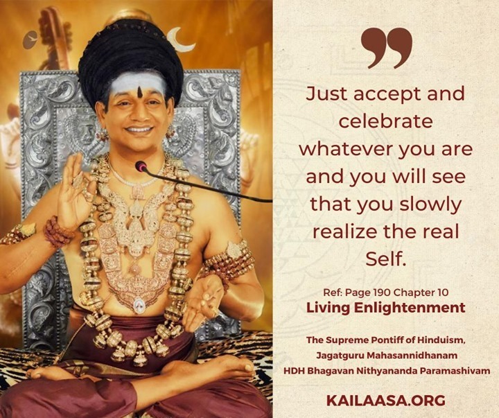 HinduLifeTruths's tweet photo. Just accept and celebrate whatever you are and you will see that you slowly realize the real Self.⠀
https://t.co/9N9oQt6ZSo⠀
#Nithyananda #LivingEnlightenment #Hinduism #HinduLifeTruths #Spiritual #Spirituality #Life #Love #Compassion #Bliss #Soul #D… https://t.co/qdlAlhKqZO https://t.co/EF9Mb8u2dh