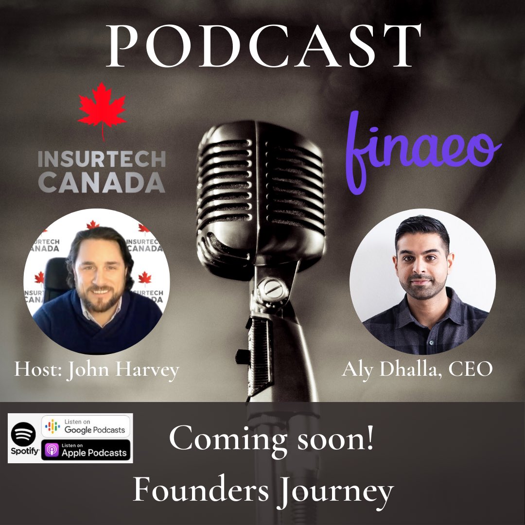 Insurtech Canada (@canadainsurtech) on Twitter photo Tune in! You don't want to miss this one...  <a href="/CanadaInsurtech/">Insurtech Canada</a> features <a href="/adhalla21/">Aly Dhalla</a> CEO <a href="/FinaeoHQ/">Finaeo</a> an Insurtech company founded by a team of brokers on a mission to bridge the digital divide between insurance carriers, brokers and clients #insurtechcanada #insurtechs #podcast Tune in! You don't want to miss this one...  <a href="/CanadaInsurtech/">Insurtech Canada</a> features <a href="/adhalla21/">Aly Dhalla</a> CEO <a href="/FinaeoHQ/">Finaeo</a> an Insurtech company founded by a team of brokers on a mission to bridge the digital divide between insurance carriers, brokers and clients #insurtechcanada #insurtechs #podcast