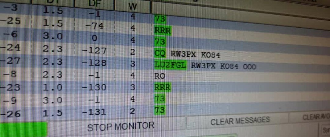 LU2FGL's tweet image. Very good signs last night, even though the clouds partially covered the moon. New grids for my station.
@UA3PTW KO93  New DXCC
@HA6NQ    JN98  New DXCC
@RW3PX    KO94  New Grid
@YL2GF                  RX
@W7GJ                   RX  First in Q6
@K5QE                    RX
@oh2bc