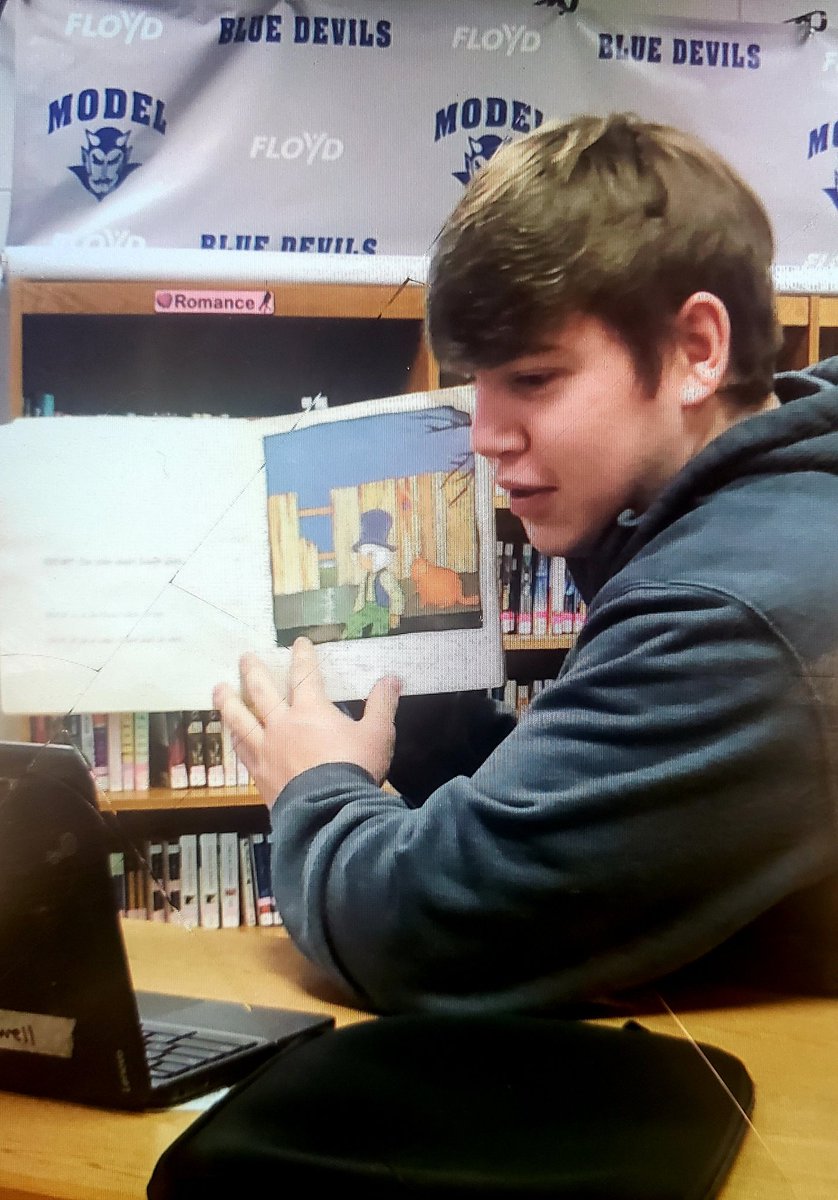 s_syverson's tweet photo. @ModelHighDevils C/O 2021 recording Read Across America read-alouds for our @MESBlueDevils across the way! πππ #leadon2021 https://t.co/oUht1A7rma