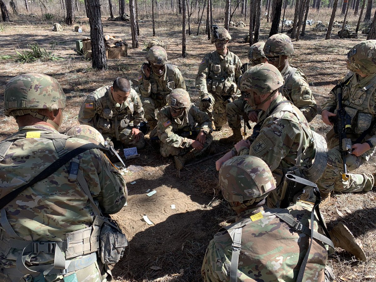 piflynn9's tweet photo. While their DS lead the other squads through lanes during their FTX, these Soldiers from B/3-54 got together over a terrain model and worked through the fundamentals of BD 2A. @FORSCOM they’re ready to join your team! #stayoffthebench @Dave_Hodne @197SLEDGEHAMMER https://t.co/z3VO76g9XK