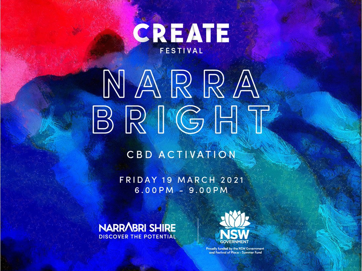 Narrabri’s CBD will come to life on 19 March 2021 for Council’s CBD pilot activation project, Narra-BRIGHT, which is proudly funded by NSW Government Summer Fund initiative designed to support community wellbeing and economic recovery in local centres in a  COVID-safe way.