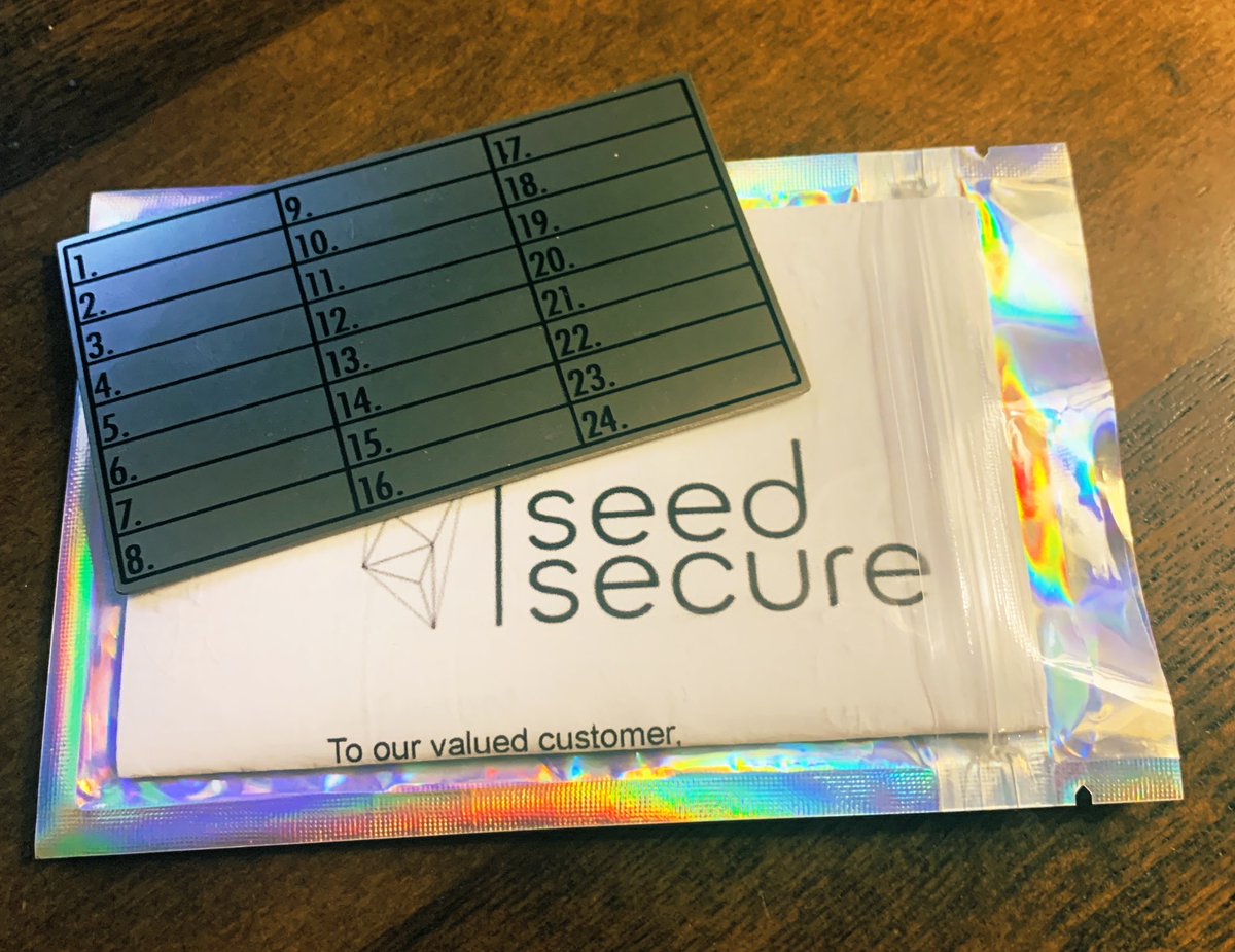 Seed_Secure's tweet photo. Are you storing your seed phrase on paper? That’s a dumb idea! Store your seed phrase on a steel plate. $20 shipped for free in the US https://t.co/OHQhDYU8dK https://t.co/zZLaam3FGq