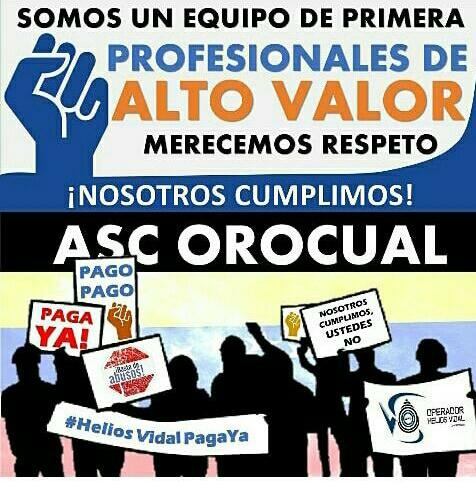 GJESSICAC's tweet photo. Exigimos se valore el talento humano y la experiencia profesional del equipo de primera que conformamos. ¡PAGA LO ACORDADO! #HeliosVidalPagaYa
#ChavezAmorYPatria @tareckPSUV @dcabellor @NicolasMaduro @TarekWiliamSaab @erwin_pdvsa  #ANEnBatallaPorLaVerdad #ModoActivo https://t.co/oIAnBc0B9x