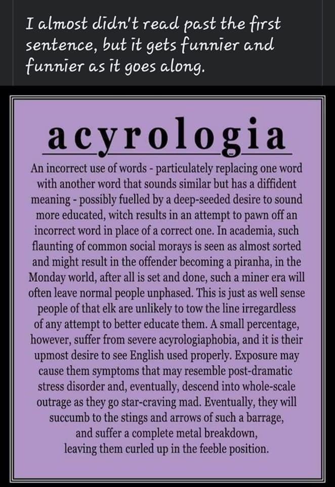 BackpackersE's tweet photo. Hands down the most challenging piece of #English I have ever posted. It will go over the heads of many native English speakers.
#judysfun #fluency #humor #backpackersenglish #ILCA #languagecoaching https://t.co/EMpCN3Zpon