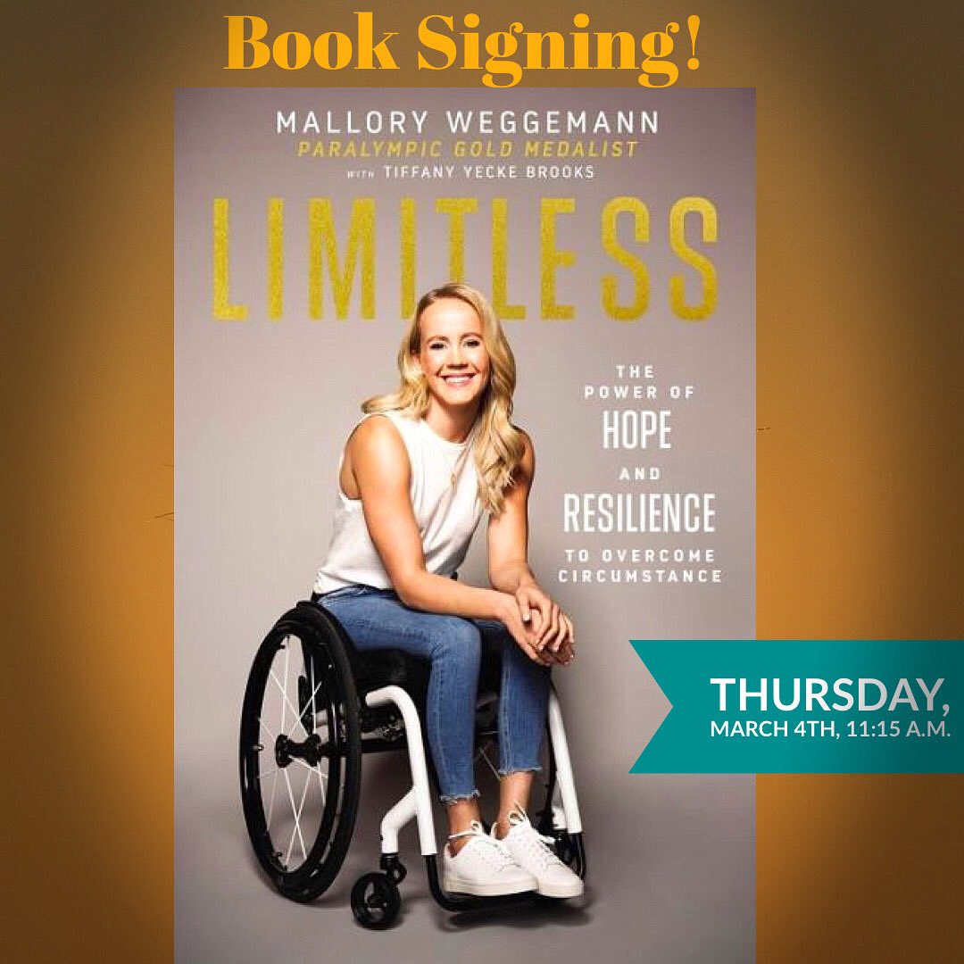 We’re so excited Eagan High School alumna Mallory Weggemann will be stopping by our store tomorrow to sign her new book! A truly inspiring book, and a perfect gift for a graduate this year! See you tomorrow booklovers! <a href="/malloryweggeman/">Mallory Weggemann</a>