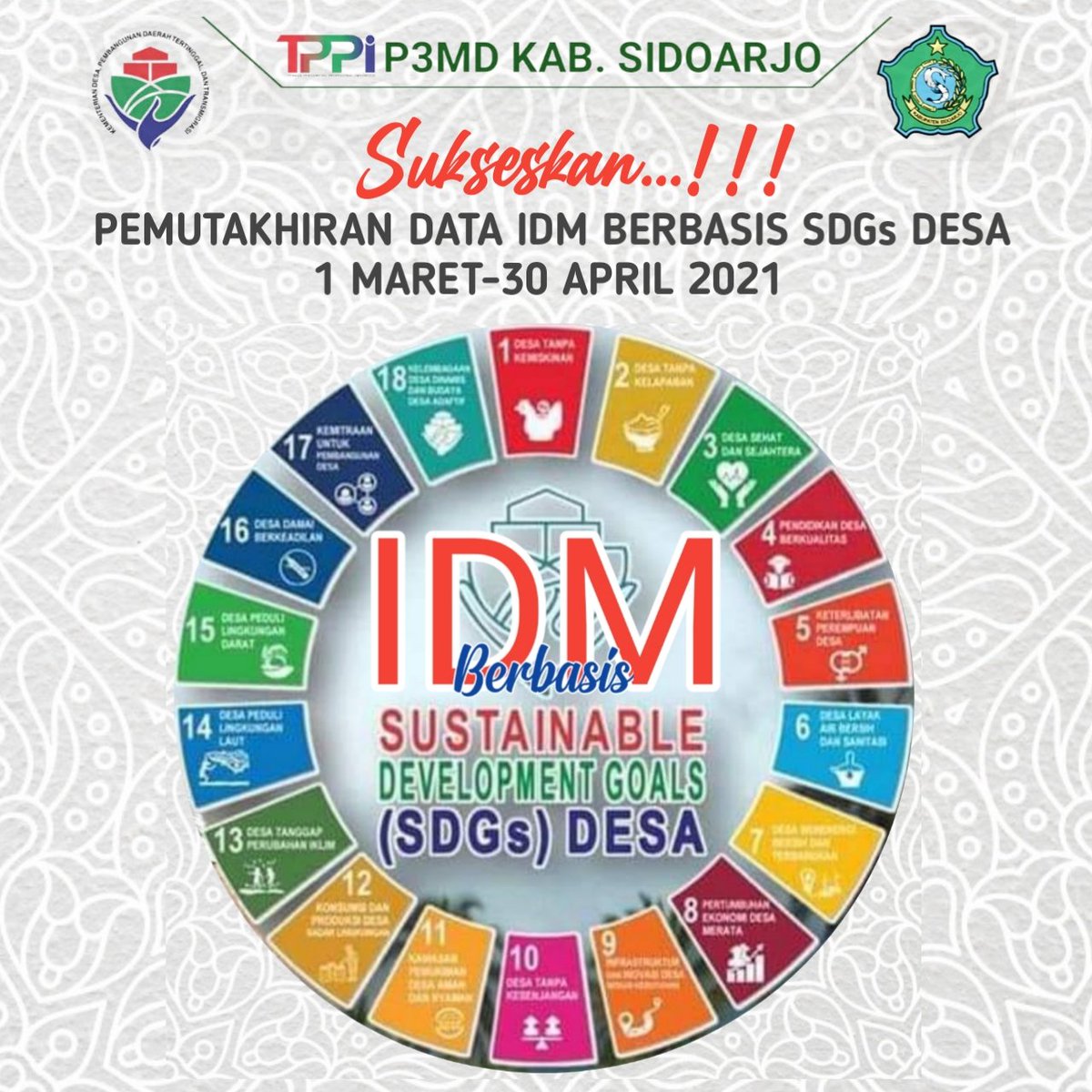 UjangNurHamzah1's tweet photo. Kami #TPPISidoarjo siap sukseskan pemutakhiran data IDM Berbasis SDGs Desa 
@halimiskandarnu @kemendespdtt @kpw4jatim @TPP_SIDOARJOKab https://t.co/ND2ONsV4bW