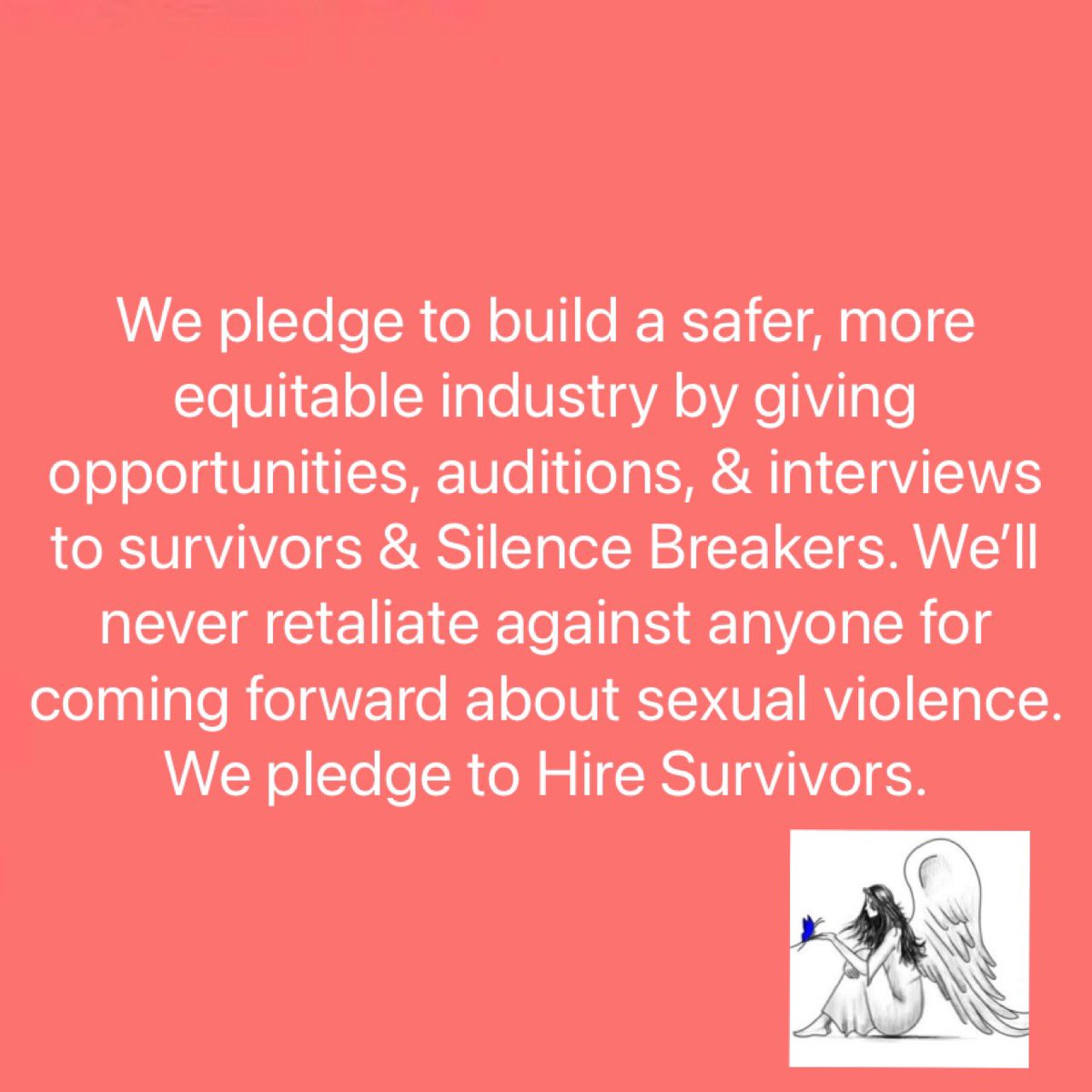 BAEfilms's tweet photo. We’ve taken the pledge and we encourage others to take the pledge too! Please follow @hiresurvivors #hiresurvivorshollywood #takethepledge https://t.co/wzDgOJ6q9c