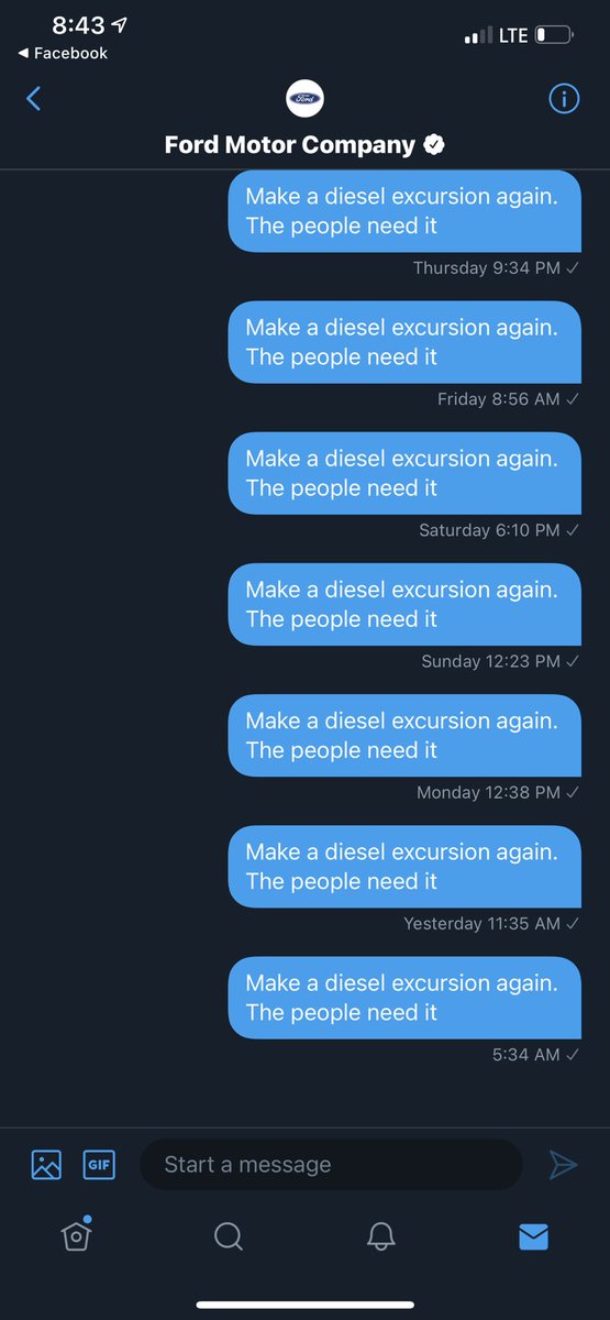 winston_2334's tweet image. Messaging @Ford everyday until they make a Diesel excursion. Time to start a revolution