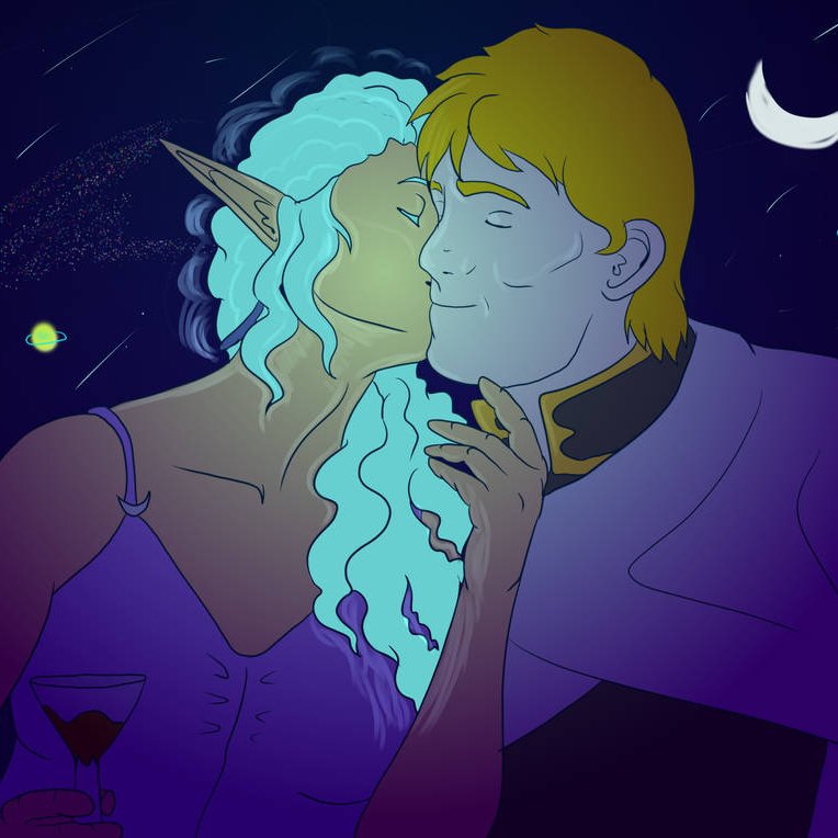Rhapsodypride's tweet photo. :3 in progress doodle I'm quite Happy with from the story with @AdonMadeon. Blondie is his, Blue is mine. Not used to writing future but damn it's fun.

More shading to do but have to stop for my wrist's sake. 

#Art #Romance #originalart #Mars #workinprogress #digitalart #love https://t.co/H0suJEIz8r