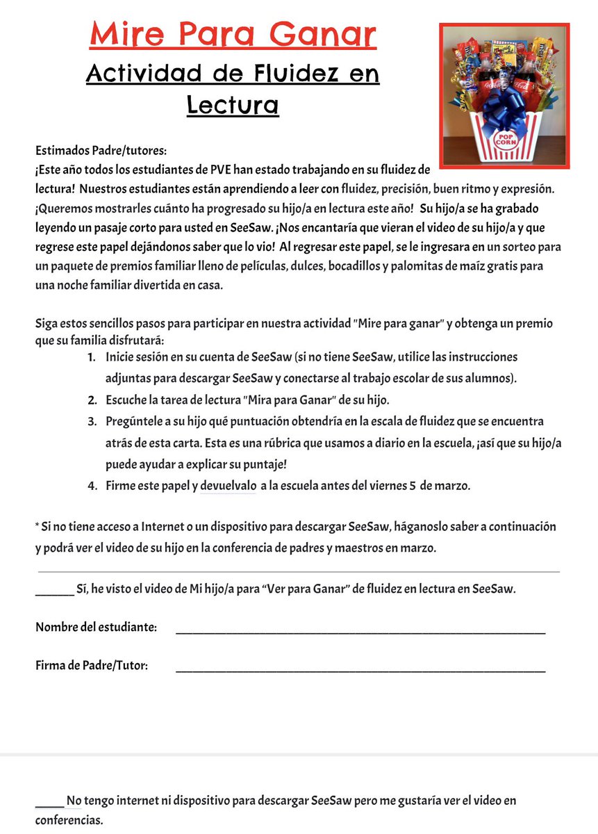 PVEPioneers's tweet image. PVE Parent Reminder: It’s time to watch your kids reading on SeeSaw to win a family prize!  Be sure to download the SeeSaw Family App, and watch your student reading!  Kindergarten students simply read an SFA book at home without SeeSaw. Signed slips are due Friday! #WatchToWin