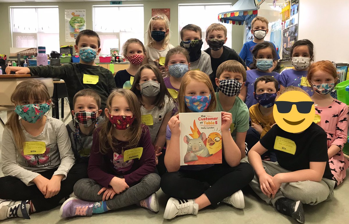ellen_probe's tweet photo. My class LOVED “the Customer at Table 5” by @hollyhorton! We all gave it at least a 10/10 .... and one student gave it a billion/billion because she loved it so much! Congratulations, Holly!! @GBProbeSchool @LethSchDivision https://t.co/iHdUqXd4vq