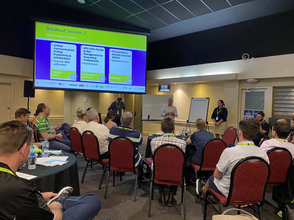 ACPconference's tweet photo. @ACPconference Round 2 Breakout Sessions with @RabobankAU @AI_AuditShield @BuiltonTrust https://t.co/3ccG47jCOd
