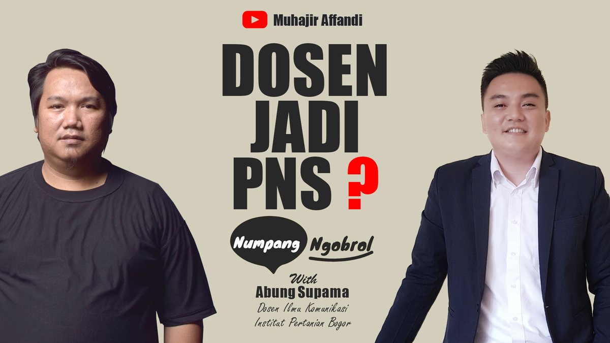 Lanjut Ngobrol bersama Abung supama wijaya yang kali ini membahas tentang dosen yang jadi PNS. simak videonya. PENTING GAK DOSEN JADI PNS | #NumpangNgobrol youtu.be/Pcc8RDZzF78 #Ipb #Dosen #Dosenipb <a href="/ipbofficial/">IPB</a> <a href="/LowonganDosen/">Akun ditutup</a>