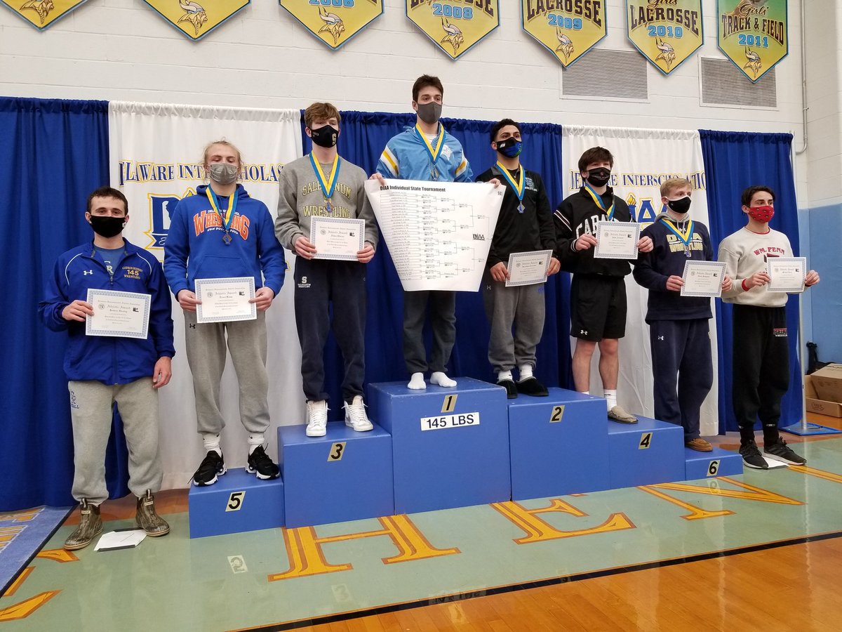 Congratulation to Trent Kemp (145), placing 5th at the 2021 DIAA Delaware Individual State Wrestling Tournament