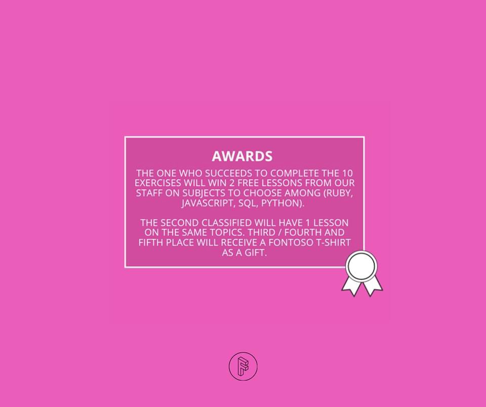 Fontoso1's tweet photo. Ready for Fontoso game week?
Win is simple, check our rules.🏆🎗

#game #coding #Ruby #developers #Rails #rubyonrails #web #gioco #quiz #codinglife #codingforkids #codingisfun #development #agenzia #codingthebuddha #javascript #paython https://t.co/Js58pVPHBT