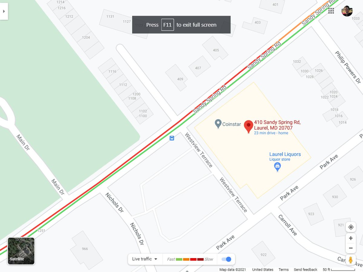 SHOOTING--- Man found shot in the arm in the 400 blk Sandy Spring Rd in Laurel. Police looking for the crime scene. @MoCoPGNews