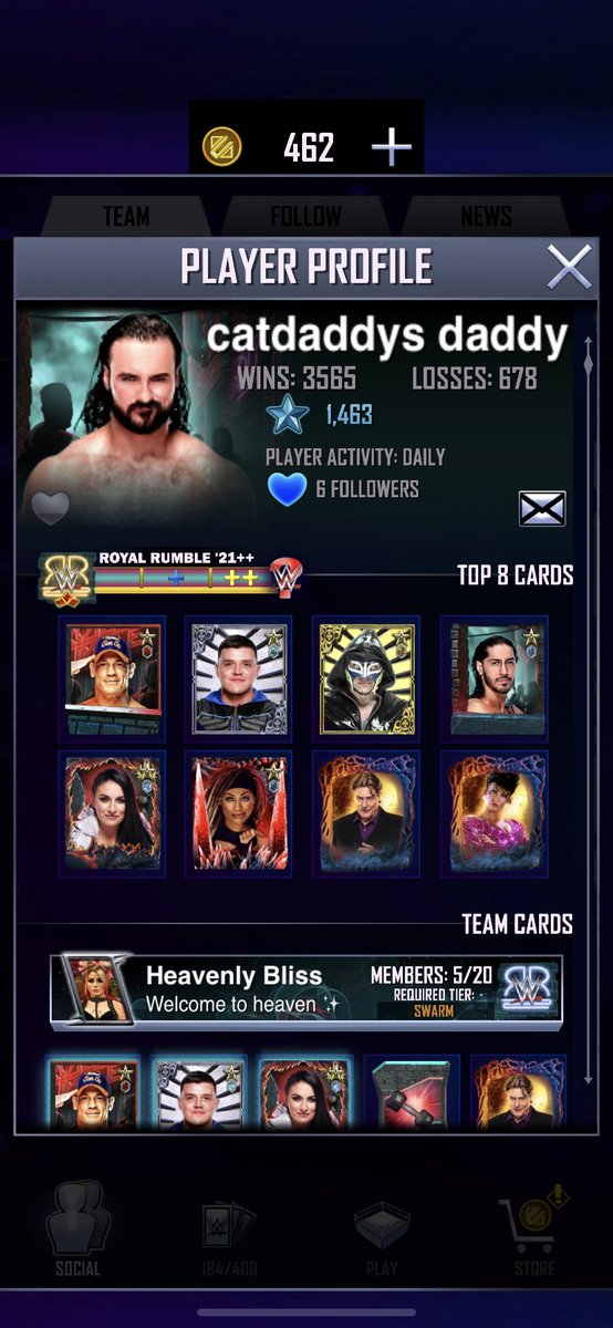 themarsh11's tweet photo. Hey guys, me and my buddy @rlak786 have decided to make a team with our alts! So if you are behemoth and up, message me here or in game, account is Catdaddys Daddy, we would love to have ya! #WWESuperCard https://t.co/6VMFULXYri