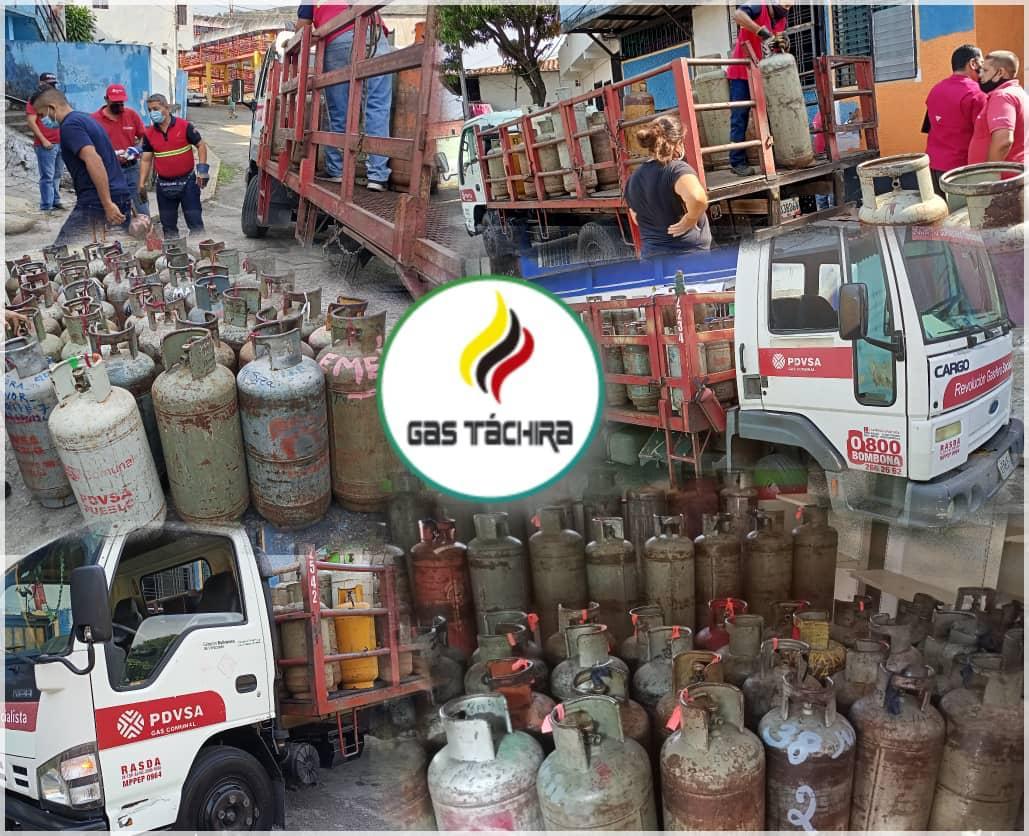 Más de 1800 familias de los Clap Pedro Camejo, Corazón de Zamora; Francisco de Miranda; B San Cristóbal y la Fapet de San Cristóbal, se beneficiaron con gas doméstico, gracias al constante esfuerzo que desde Gas Táchira se hace, para seguir protegiendo al pueblo.