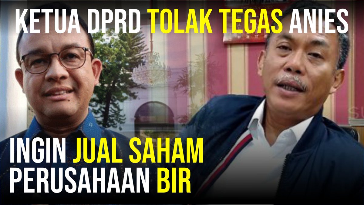 Ketua DPRD Tolak Tegas Anies Ingin Jual Saham Perusahaan Bir

Selengkapnya : youtu.be/q58lPiXaGnk