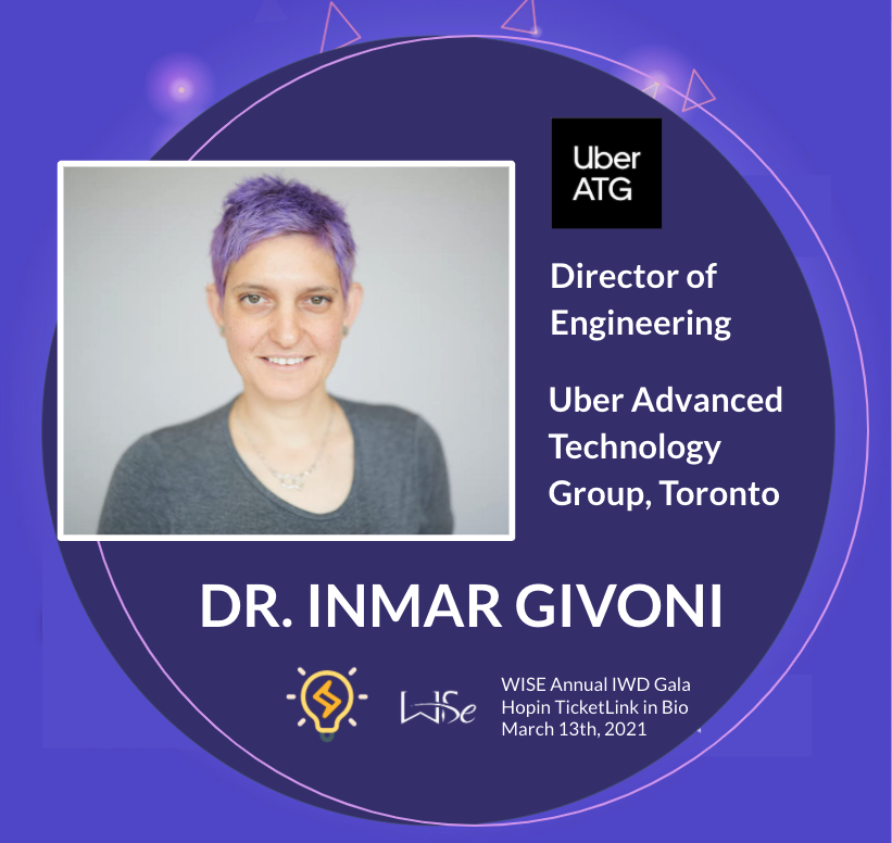 WISE UofT (@wiseuoft) on Twitter photo Panellist reveal! Dr.<a href="/InmarGivoni/">Inmar Givoni</a> leads a team whose mission is to bring from research and into production cutting-edge deep-learning models (AI) for self-driving vehicles.
Hear from Dr. Givoni and other inspirational speakers at our #IWD2021 gala, ticket link in bio! Panellist reveal! Dr.<a href="/InmarGivoni/">Inmar Givoni</a> leads a team whose mission is to bring from research and into production cutting-edge deep-learning models (AI) for self-driving vehicles.
Hear from Dr. Givoni and other inspirational speakers at our #IWD2021 gala, ticket link in bio!