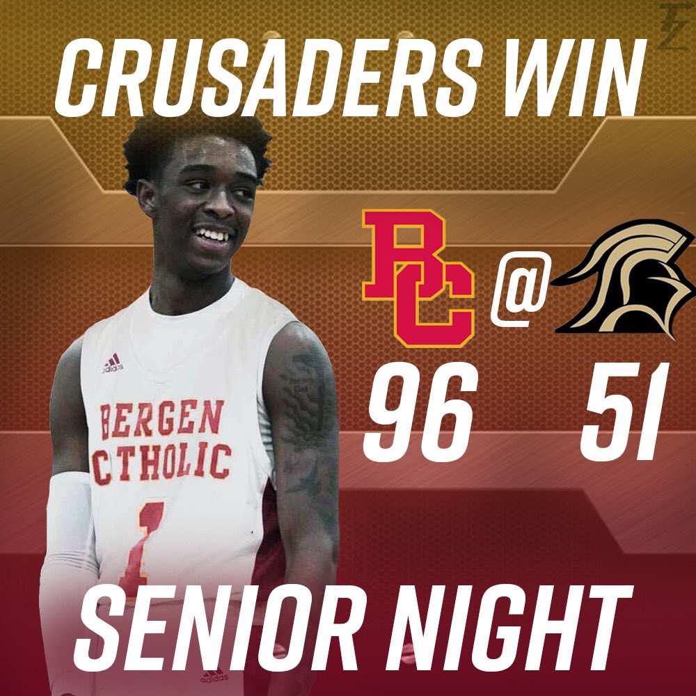 Crusaders win on Senior Night! 96-51 against Paramus Catholic! #DeusVult #BChoops #NorthJerseyBasketball