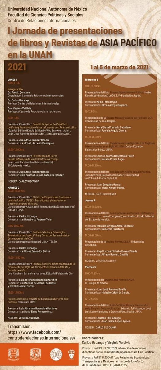 Felicidades a mi alma mater <a href="/UNAM_FCPyS/">FCPyS-UNAM</a> por la I Jornada sobre publicaciones de Asia Pacífico en México <a href="/cri_fcpys/">Centro de Relaciones Internacionales</a> <a href="/carlosuskanga/">uskanga ¡¡</a> <a href="/virginiavaldiv/">virginia valdivia</a>  <a href="/PeccMexico/">PECC-MEXICO</a>
