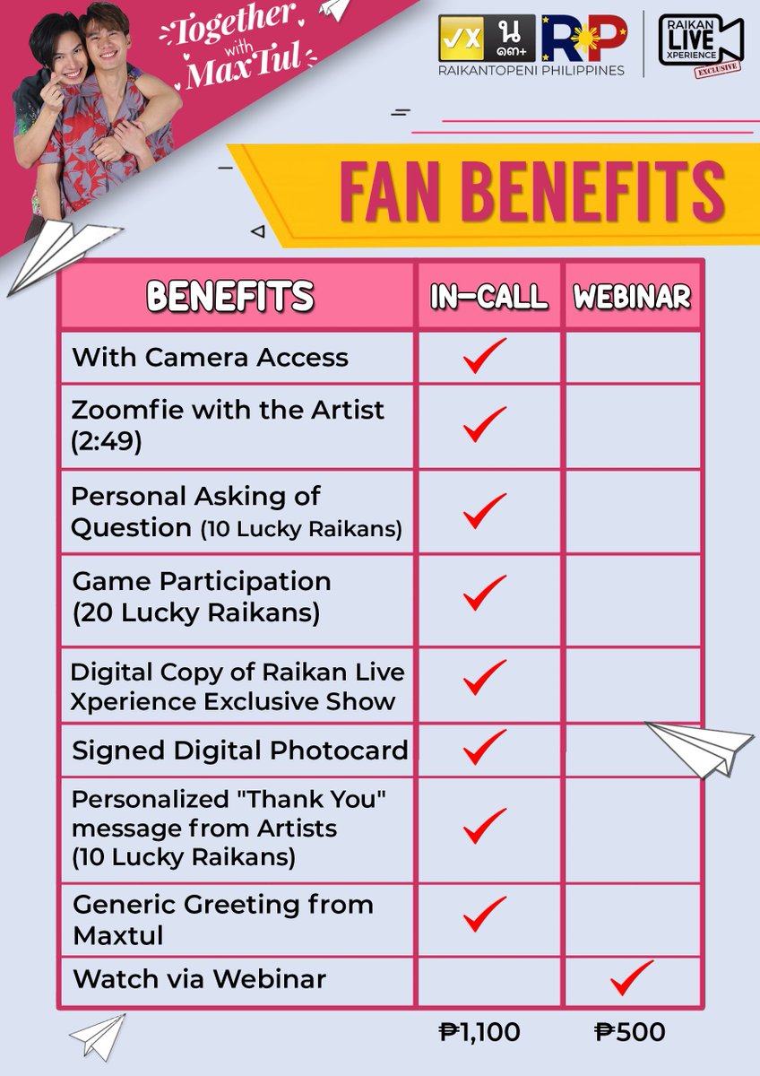 In line with the celebration of our Month-long Anniversary this April, Raikantopeni Philippines proudly brings you another experience dubbed as the Raikan Live Xperience EXCLUSIVE! 

“TOGETHER WITH MAXTUL” will happen on April 10, 2021 at 8PM Philippines Time! ✨

#RLXExMaxTul