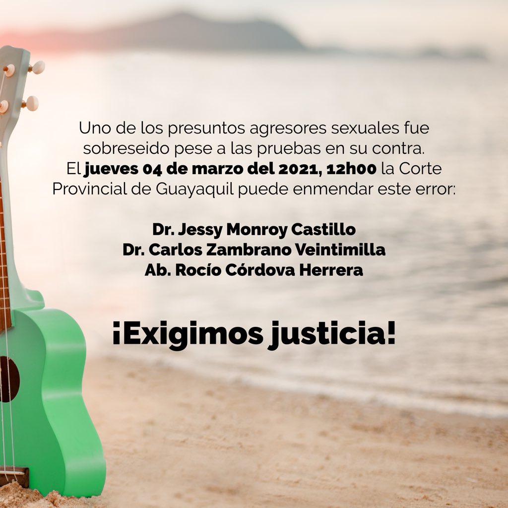 midiariogrita's tweet photo. Mañana a las 11am estaremos presentes afuera de la unidad multicompetente luchando contra un sistema de justicia ineficiente! Pidiendo justicia por la sobreviviente de este delito atroz! #casoendemico #galapagosdestinoinseguroparamujeres #galapagos @normanwray @DianaSalazarM2 https://t.co/FIILKKDqmw