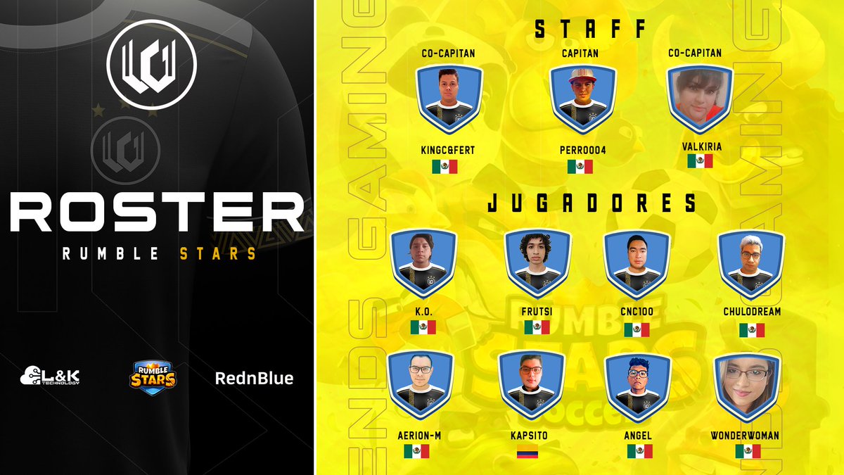 #RosterRS
Después de unos meses fuera del competitivo de Rumbles stars volvemos a la cancha.
Siempre hemos creído en este juego y ahora volvemos para quedarnos 🏆
Un roster con mucho potencial y fururo por delante.
Bienvenido a la Familia de Legends Gaming!!!