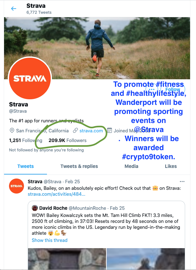 RadioSilentplay's tweet photo. $WDRP .011 News: Product availability and #crypto9 circulation coming soon.
Master support .01
Floor .009
https://t.co/bX26j6R6mg
Follow
@wanderportcorp
STRAVA 209k followers
Last run .021
61.8% extension .0339
(LONG) https://t.co/qEGGRVs9Cf