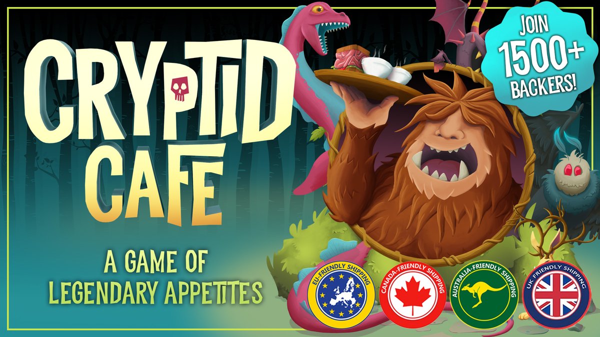 SquatchyGames's tweet photo. #Cryptid Cafe late pledge is open! If you missed out on the #Kickstarter campaign you can still grab this delectable game. https://t.co/D9kZCCMHsU https://t.co/eoQHzVkrG8