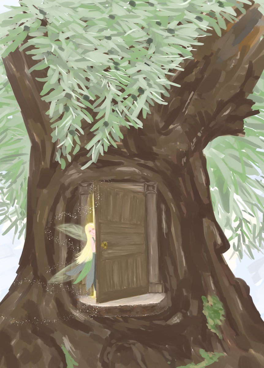 イワキクロア 完成 オリーブの妖精さんの家 昔から妖精とか好きだったなぁ お絵かき練習中 お絵描き好きさんと繋がりたい イラスト Drawing Art