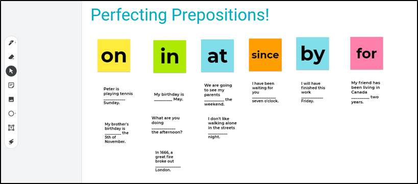 EalTbs's tweet photo. In Year 3 EAL lessons, as a part of #WordClasses, #ELLs are learning #prepositions.
This #jamboard was used as a quick #FormativeAssessment. It helped in checking their #ReadingFluency as well as #Comprehension. @TBS_Delhi @chopra_jasleen https://t.co/ad2btdvIjv