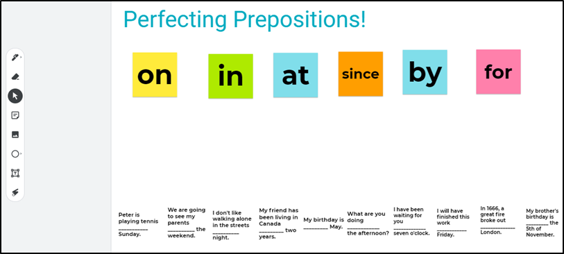 EalTbs's tweet photo. In Year 3 EAL lessons, as a part of #WordClasses, #ELLs are learning #prepositions.
This #jamboard was used as a quick #FormativeAssessment. It helped in checking their #ReadingFluency as well as #Comprehension. @TBS_Delhi @chopra_jasleen https://t.co/ad2btdvIjv