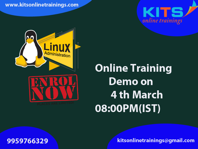 kits_trainings's tweet photo. Kits Online Trainings invites you to enroll for the free demo session on a #linux by live industry experts on 4 th mar 06:30 PM
https://t.co/BopaEPTHI0
#linux #linux_admin #aws #it #online_trainings#kits
Email : kitsonlinetrainings@gmail.com
phone: 9959766329 https://t.co/VT9GAMtb32