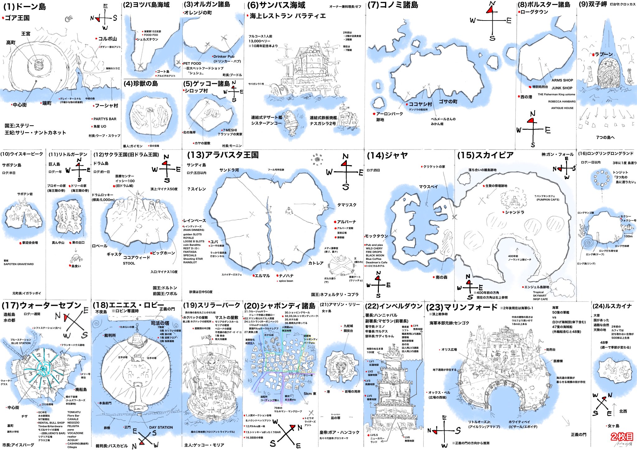 ﾎﾟｰﾈｸﾞﾘﾌのarimo Op地理王 祝 ルフィ誕生祭21 原作の情報を元に ワンピ地図作ってみた Ver 3です ルフィが繋いだ足跡を表現したつもりです Onepiece1000logs Onepiece 修正のきっかけ与えていただき監修もいただいたキリさん