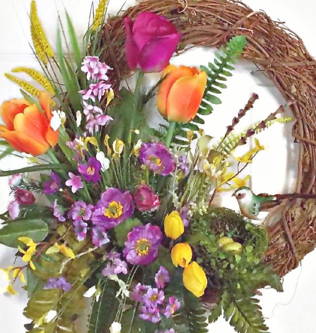 Patsy1Taylor's tweet image. Excited to share this item from my #etsy shop: Summer Door Wreath, Spring Wreath, Tulip Wreath, Mothers Day Gift, Spring Decor for Home,Every Day Wreath, Year Round Wreath #purple #orange #easter #countryfarmhouse etsy.me/3kUGoN3